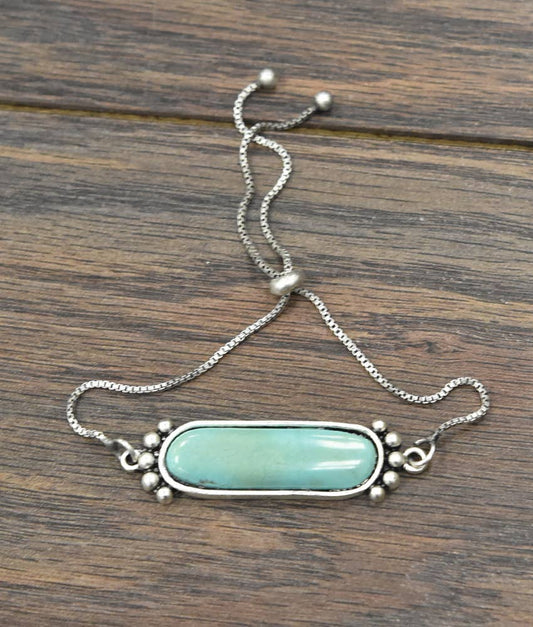 710984, Turquoise Adjustable Bracelet
