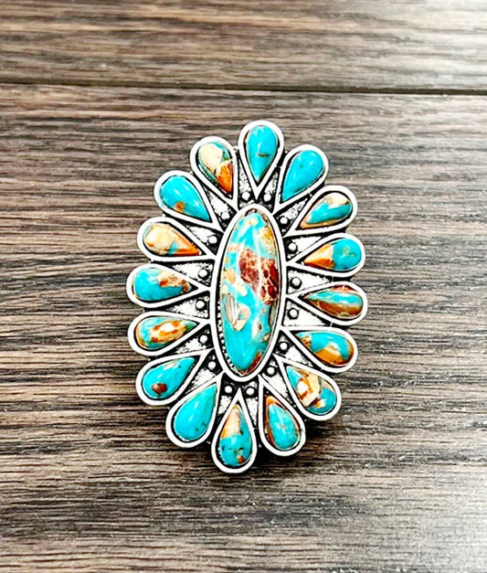 750485, Navajo Gemstone Adjustable Ring