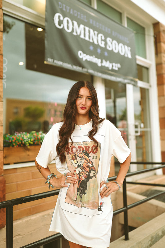 VINTAGE RODEO DENIM T-SHIRT DRESS
