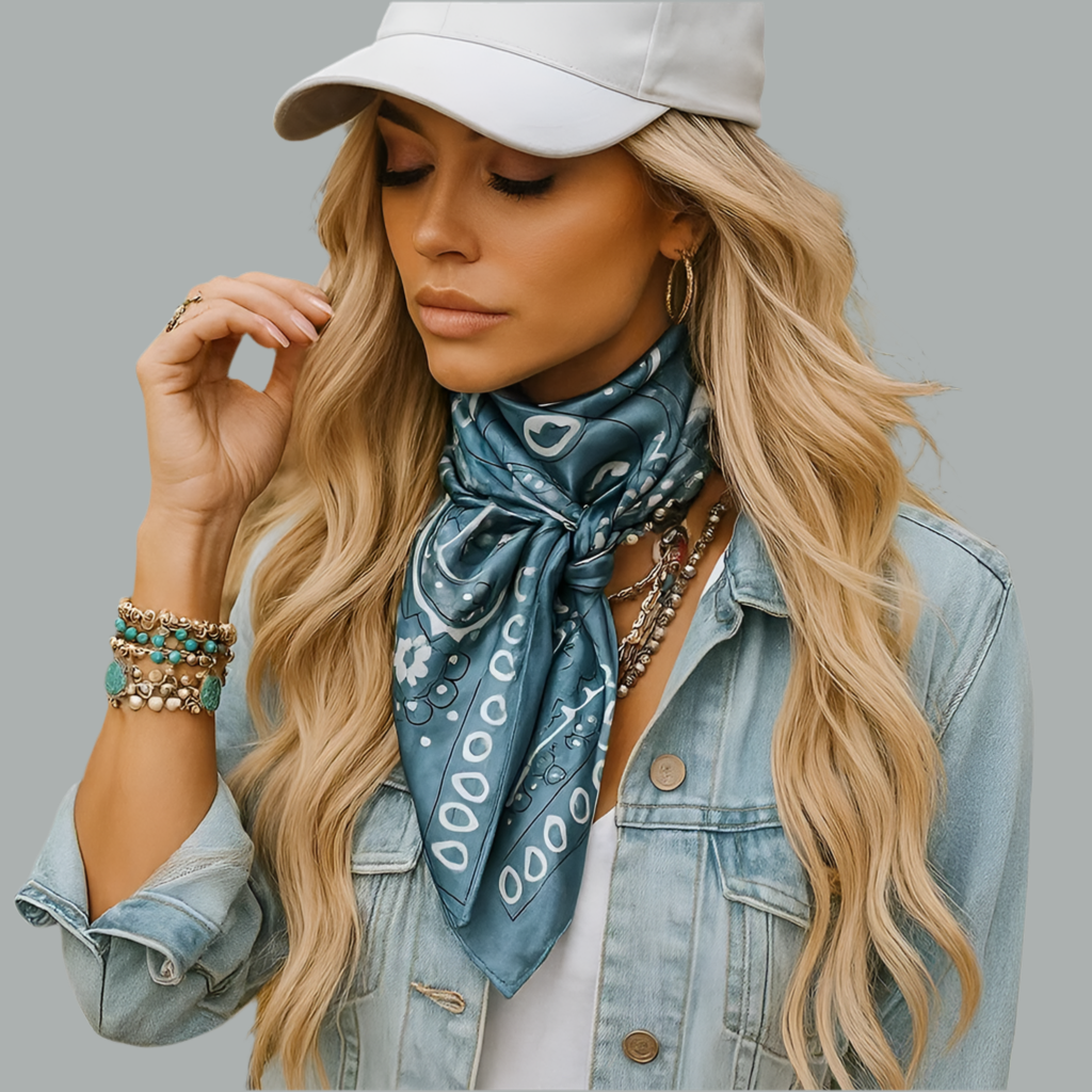 Blue & White Paisley Wild Rag
