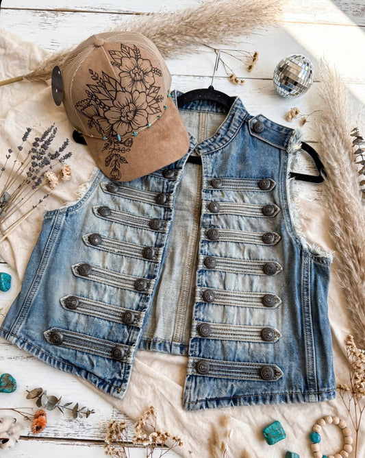 Luxury Sleeveless Denim Vest