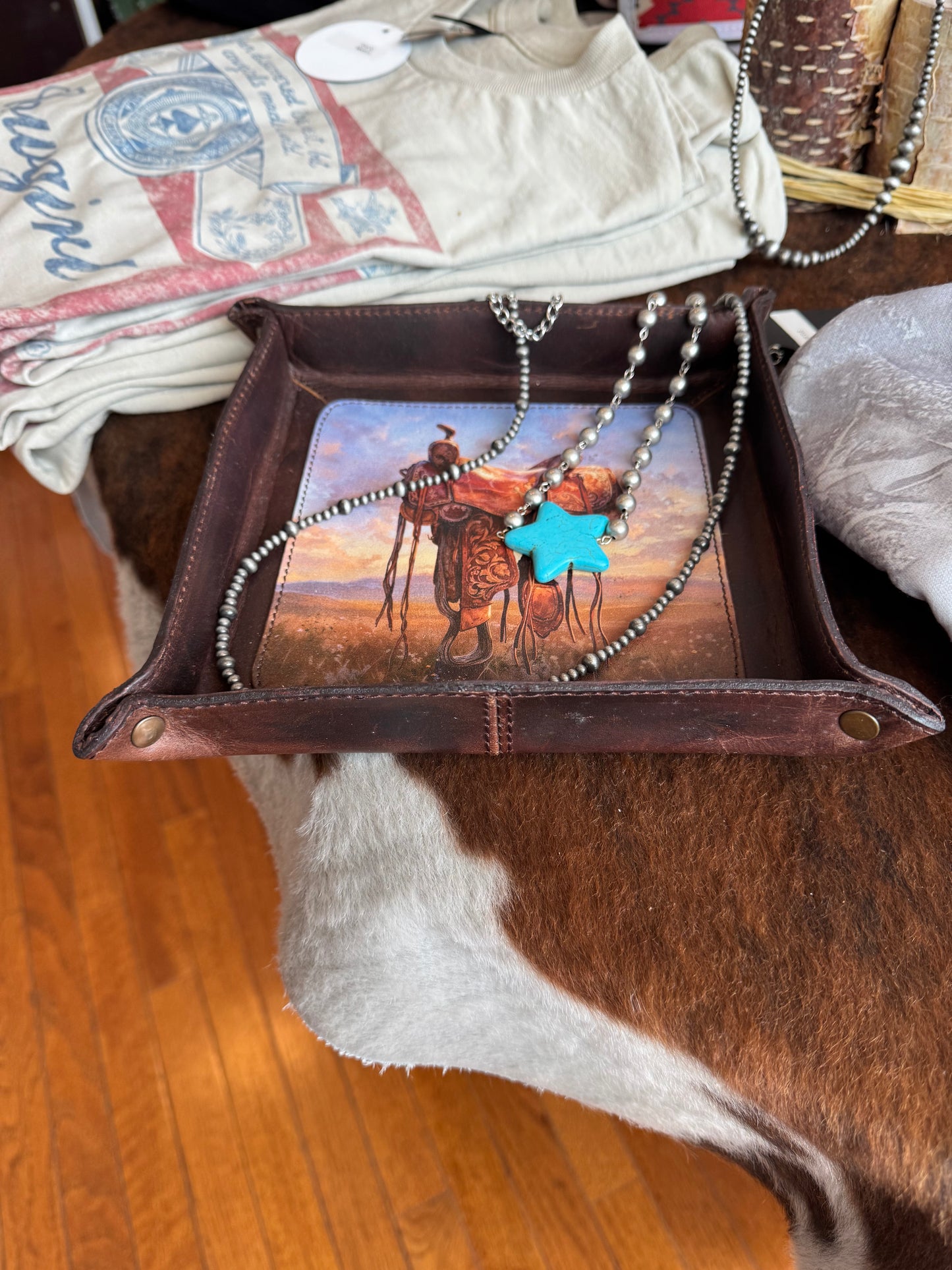 Saddle painted keepsake tray