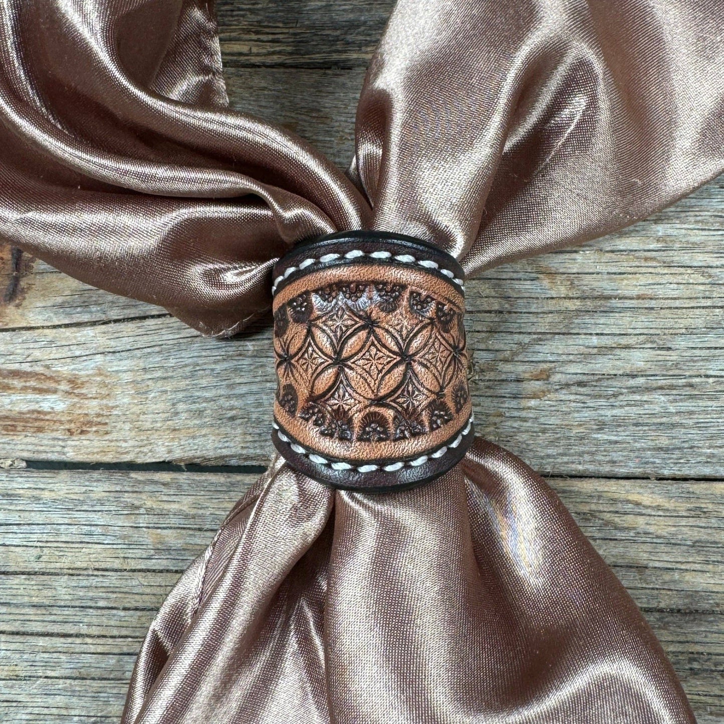 Tooled Leather Wild Rag Slides
