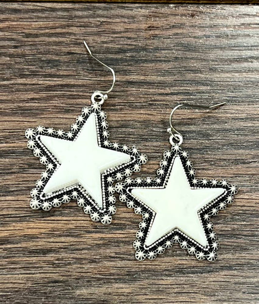 Star White Turquoise Earrings