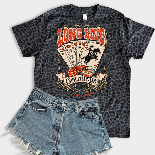 Long Live Cowboys Western Black Leopard