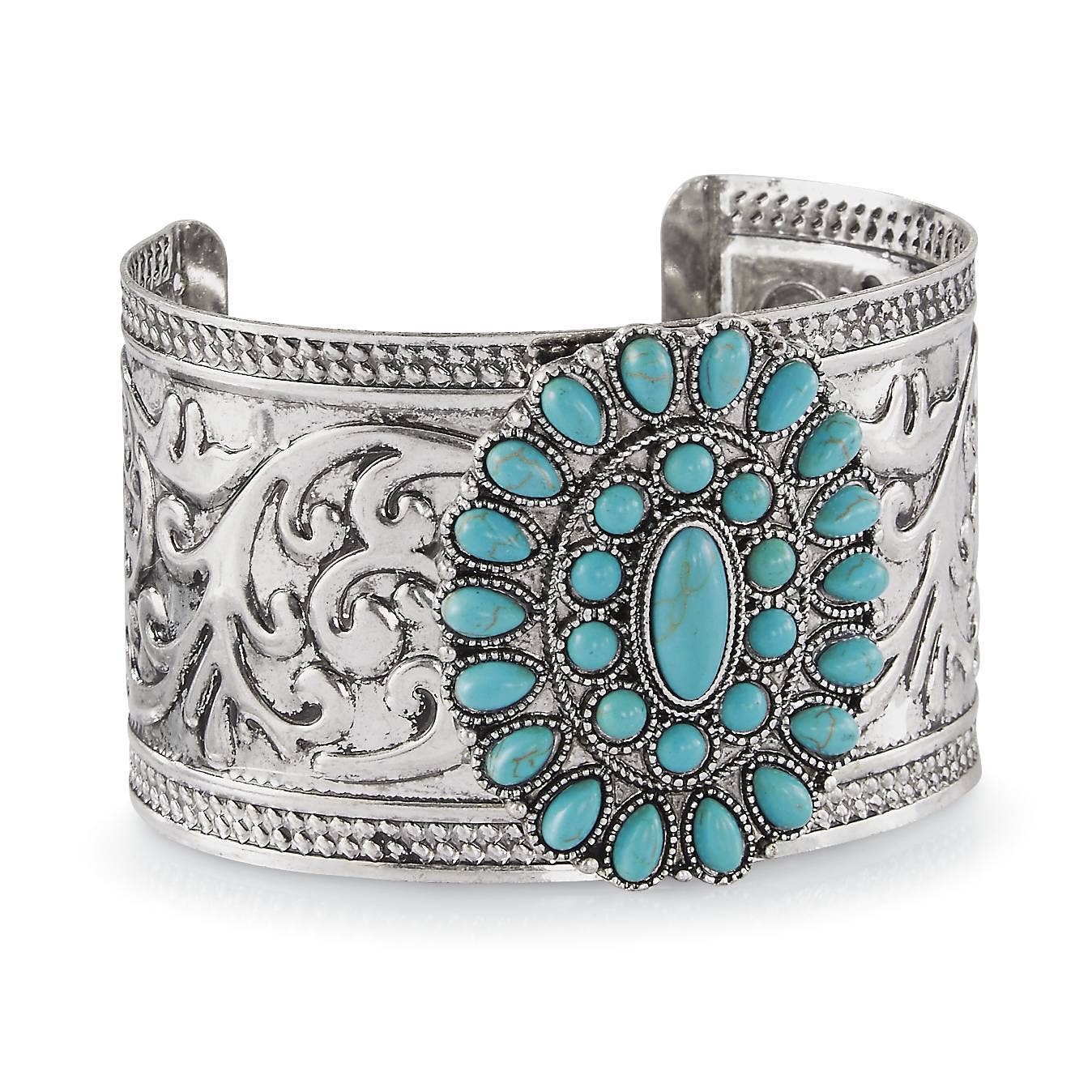 Western Statement Turquoise Concho Cuff
