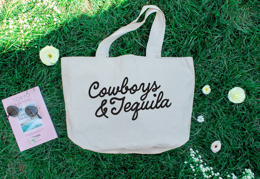 Western Tote Bag, Cowboys, Tequila, Gift Shop Accessories