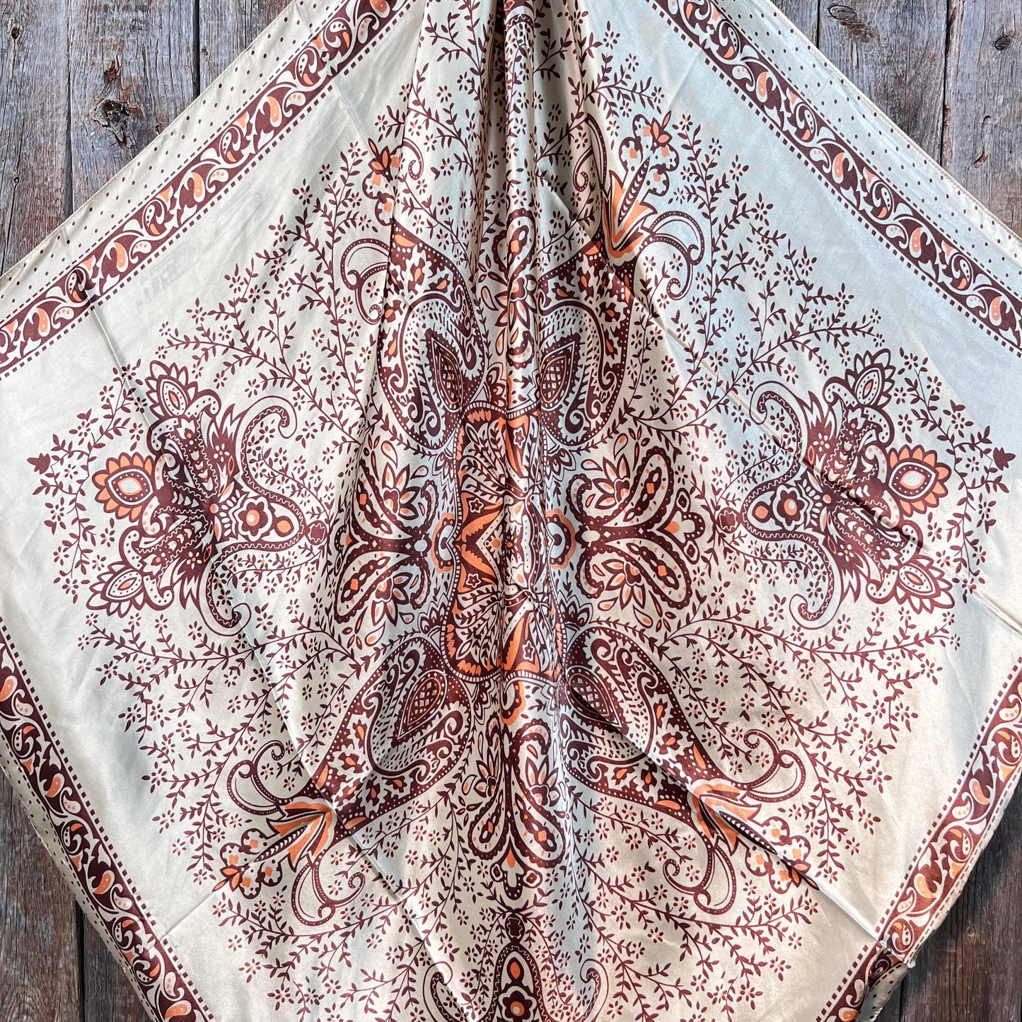 Tan/Brown Polka Dot & Paisley Wild Rag
