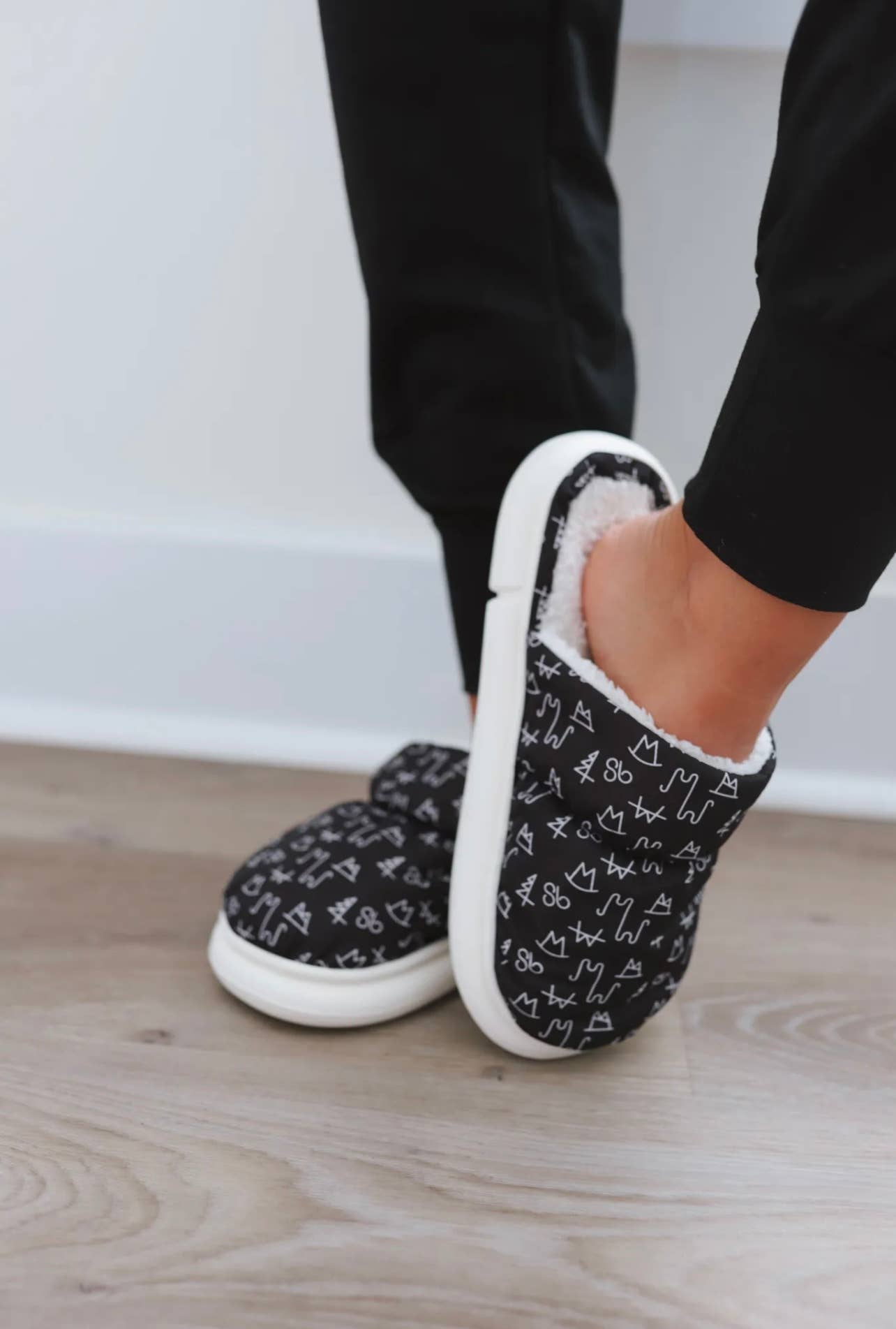 Black Western Branded Slippers