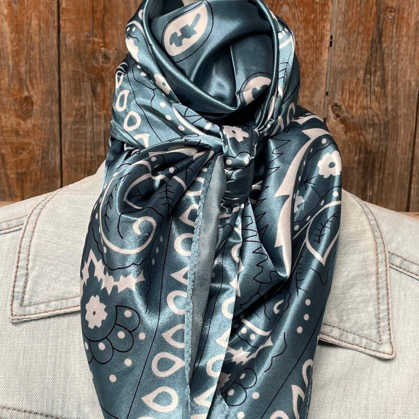 Blue & White Paisley Wild Rag