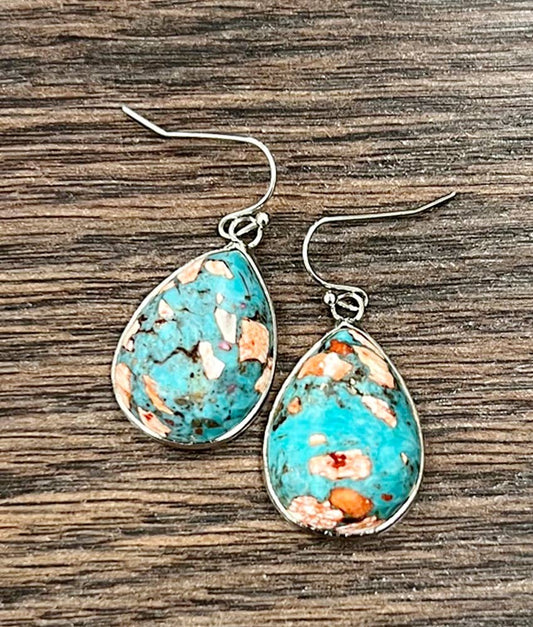 Drop Bezel Set Gemstone Earrings