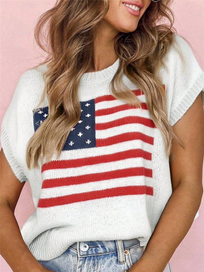 Stars, Stripes and Summer Knit Top