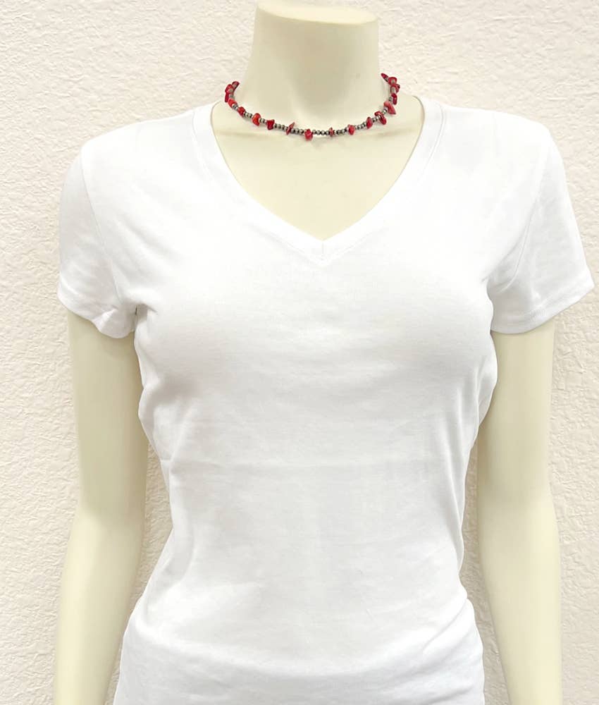 Beautiful 16" Navajo Coral Necklace