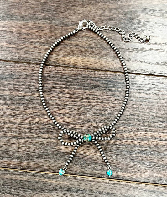 738339, Handmade 15" Navajo Bow Necklace