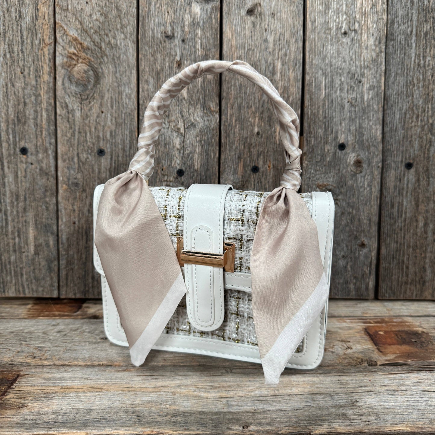 Palomino Lines Tan and Cream Twilly