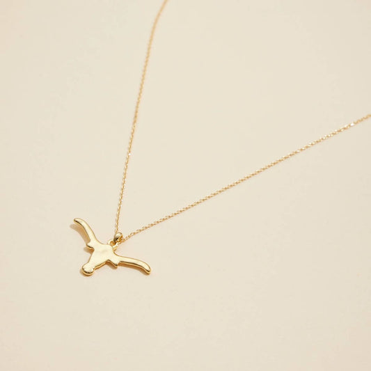 Longhorn Charm Gold Dip Short Necklace